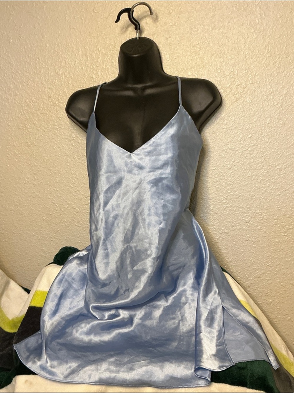 Victoria's Secret Powder Blue Satin Slip Dress Size L